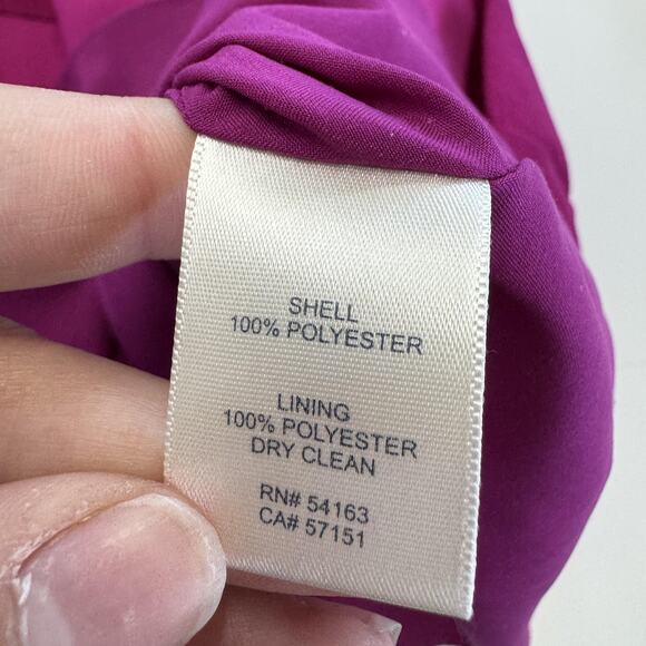 Harper Rose Dress Womens 4 Magenta Fit & Flare 3/4 Sleeve Pleated Exposed Zip - Picture 5 of 9